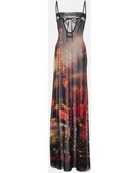 Jean Paul Gaultier - Abito Lungo Con Stampa Pigalle - Lyst