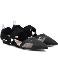 Fendi Colibrì Slingback Ballet Flats - Black