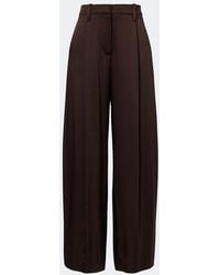 Brunello Cucinelli - Monili Pleated Silk Wide-Leg Pants - Lyst