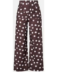 Adriana Degreas - Polka-Dot Cotton-Blend Wide-Leg Pants - Lyst
