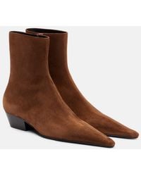 Saint Laurent - Jill 30 Suede Ankle Boots - Lyst