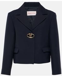 Valentino - Crepe Couture Cropped Blazer - Lyst