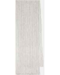 Brunello Cucinelli - Striped Linen-blend Scarf - Lyst