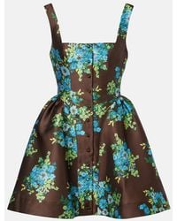 ALÉMAIS - Floral Peplum Satin Minidress - Lyst