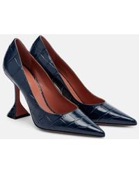 AMINA MUADDI - Ami Croc-Effect Leather Pumps - Lyst
