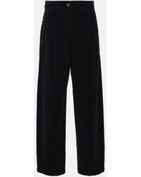 Brunello Cucinelli - Cotton-Blend Velvet Straight Pants - Lyst