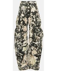 The Attico - Fern Printed Mid-rise Cargo Jeans - Lyst