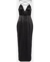 Alessandra Rich - Silk-Blend Satin Maxi Dress - Lyst