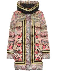 Etro Printed Down Puffer Coat - Multicolour