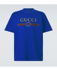Gucci - Logo Cotton And Silk Jersey T-Shirt - Lyst