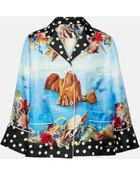 Dolce & Gabbana - Camisa Capri de saten de seda estampada - Lyst