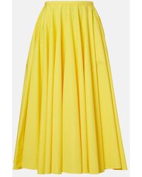 Givenchy - Falda Midi De Algodon Plisada - Lyst