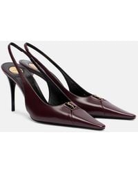 Saint Laurent - Babylone Breteuil Leather Slingback Pumps - Lyst