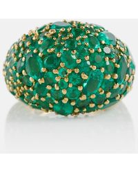 Octavia Elizabeth - Anello Green Earth Dome in oro 18kt con smeraldi - Lyst