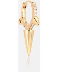 Maria Tash Triple Long Spike Eternity Ring 18kt Gold And Diamond Earring - Metallic