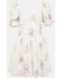 LoveShackFancy - Altima Floral Cotton Minidress - Lyst