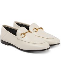 Gucci Brixton Loafers Aus Leder Mit Horsebit-detail Und Einklappbarer Fersenpartie - Weiß