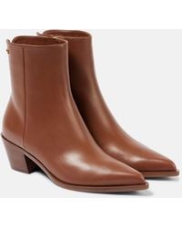Gianvito Rossi - Kinney 45 Leather Ankle Boots - Lyst