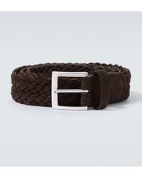 Kiton - Woven Suede Belt - Lyst