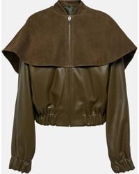 JW Anderson - Suede-trimmed Leather Bomber Jacket - Lyst