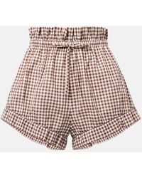 Posse - Callie Gingham Cotton Shorts - Lyst