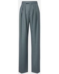 Chloé - Pleated Virgin Wool Straight Pants - Lyst