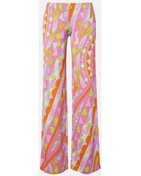 PUCCI - Manuba Jersey Satin Wide-Leg Pants - Lyst