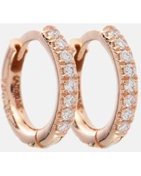 Ileana Makri - Orecchini New Mini Hoops in oro rosa 18kt con diamanti - Lyst
