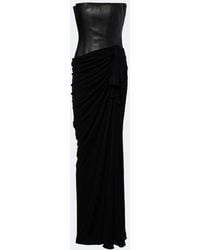 Alex Perry - Draped Leather And Jersey Corset Gown - Lyst
