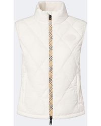 Burberry - Check Quilted Vest - Lyst