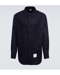 Thom Browne - 4-bar Wool-blend Flannel Shirt Jacket - Lyst
