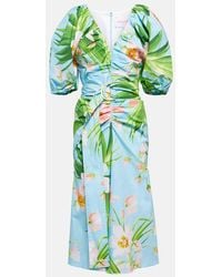 Carolina Herrera - Floral-print Belted Waist Dress - Lyst