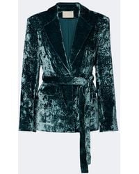 Ulla Johnson - Ellery Belted Velvet Blazer - Lyst