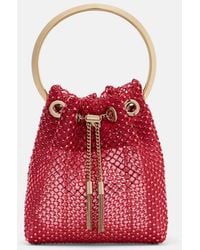 Jimmy Choo - Bon Bon Small Embellished Satin Bucket Bag - Lyst