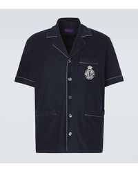 Ralph Lauren - Embroidered Cotton And Silk Terry Shirt - Lyst