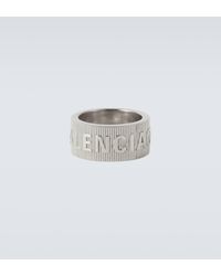 Balenciaga - Force Striped Sterling Silver Ring - Lyst