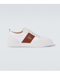 Christian Louboutin - Retero Leather-Trimmed Canvas Sneakers - Lyst