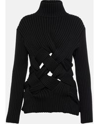 Bottega Veneta - Intrecciato Wool-blend Turtleneck Sweater - Lyst