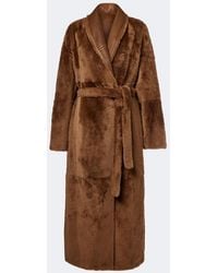 Yves Salomon - Reversible Shearling And Leather Wrap Coat - Lyst