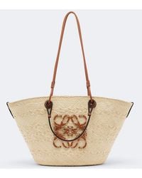 Loewe - Anagram Medium Leather-Trimmed Basket Bag - Lyst