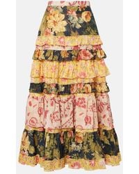 Valentino - Patchwork Cotton Muslin Maxi Skirt - Lyst