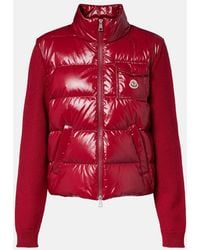 Moncler - Down-Paneled Virgin Wool Cardigan - Lyst