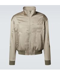 Saint Laurent - Teddy Satin Bomber Jacket - Lyst