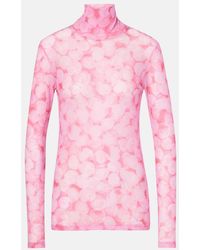 Dries Van Noten - Printed High-Neck Jersey Top - Lyst
