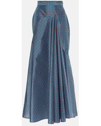 Vivienne Westwood - Checked Ruffled Silk-Blend Maxi Skirt - Lyst