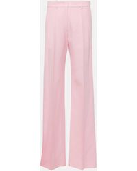 Valentino - Wool And Silk Wide-leg Pants - Lyst