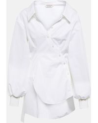 Alexander McQueen - Asymmetric Cotton Poplin Shirt - Lyst