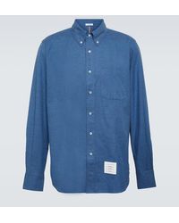 Thom Browne - Camisa chambray de algodon - Lyst