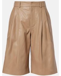 Yves Salomon - Leather Bermuda Shorts - Lyst