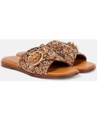 Robert Clergerie - Irme Raffia Slides - Lyst